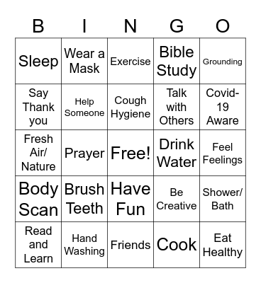 LGP Camp Self Care Bingo Card