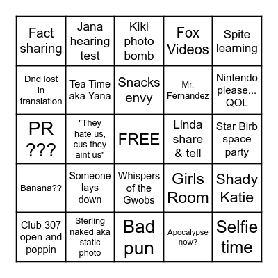 Magfreinds Bingo Card