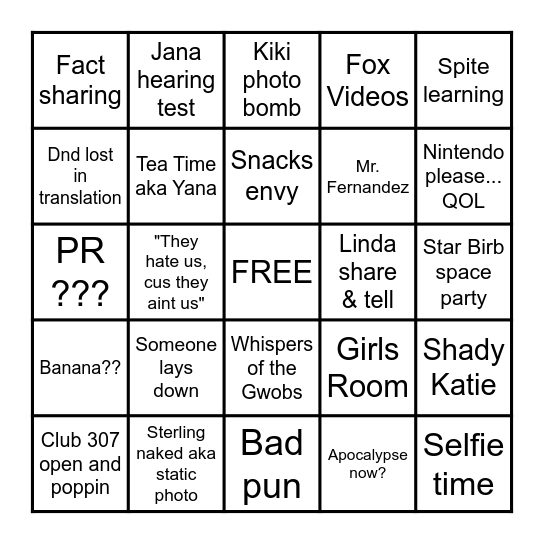 Magfreinds Bingo Card