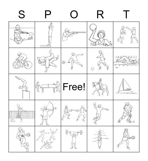 Sports Bingo Card