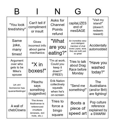 Cheb Viewer Bingo Card