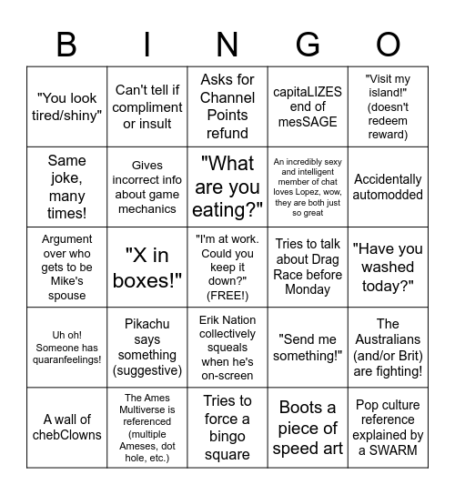 Cheb Viewer Bingo Card
