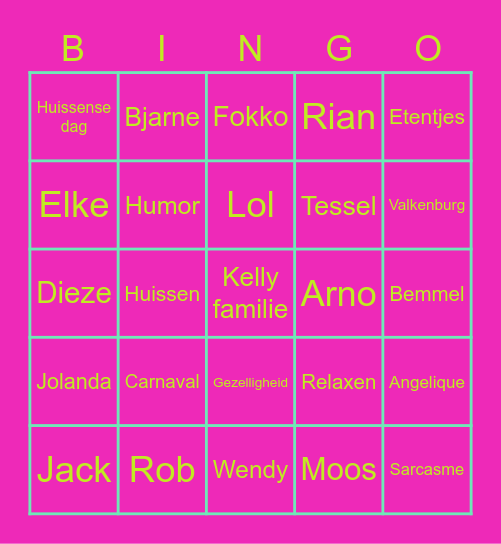 Foute vrienden Bingo Card