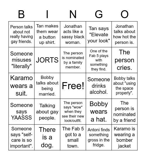 QUEER EYE BINGO! Bingo Card