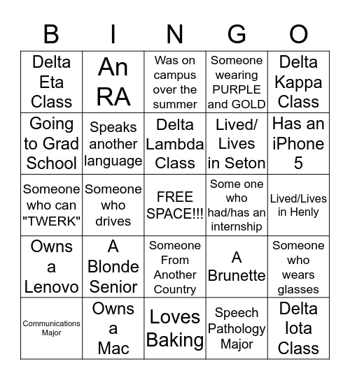 Senior Bingo Game...Get it ;) Bingo Card