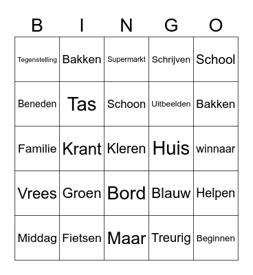 80 Nieuwe Woorden II Bingo Card