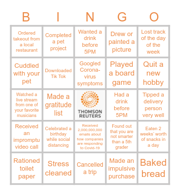 Quarantine Bingo Card