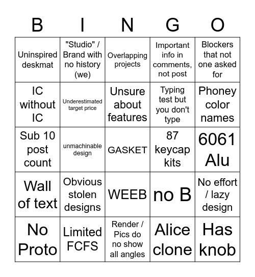 IC Thread Bingo Card