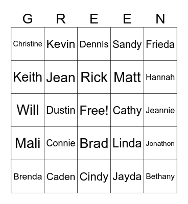 FAMILY REUNION 2020 BINGO Card
