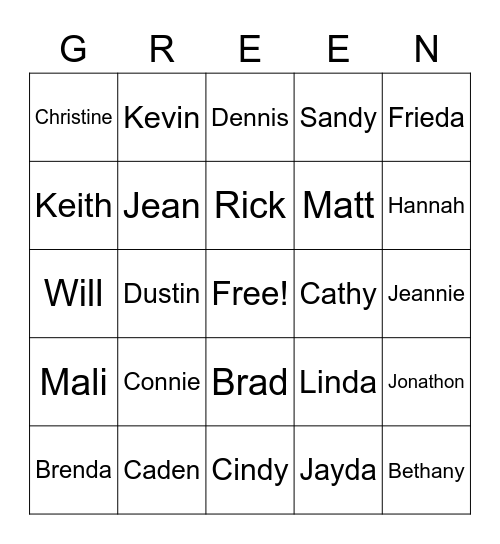 FAMILY REUNION 2020 BINGO Card