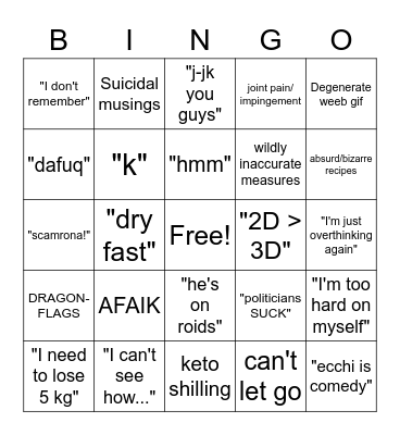 CAD Bingo Card