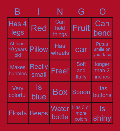 Indoor Scavenger Hunt Bingo Card