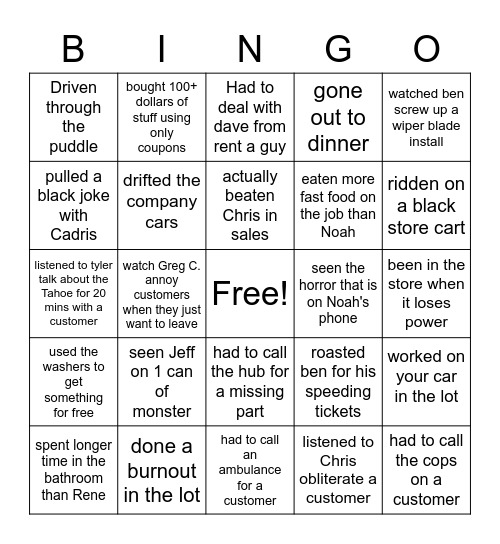 1671 Bingo Card