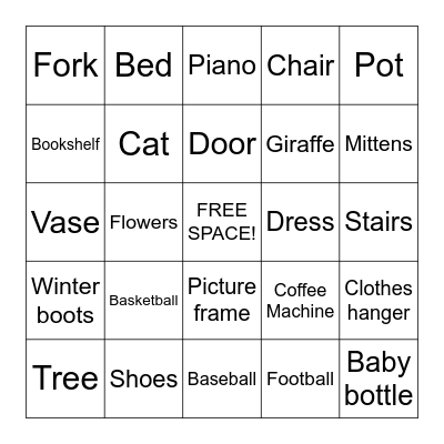 Scavenger Hunt Bingo Card