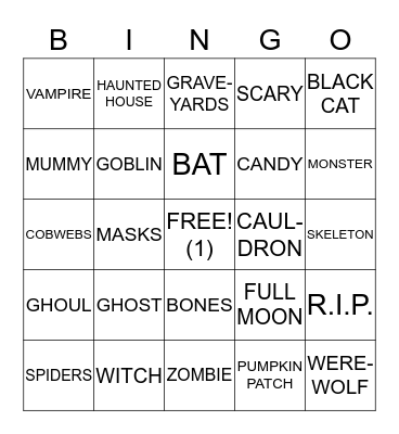 HALLOWEEN  BINGO Card