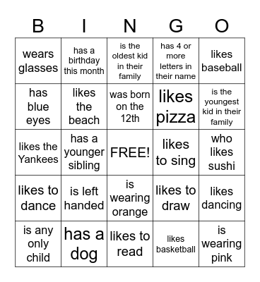 FIND SOMEONE WHO... Bingo Card