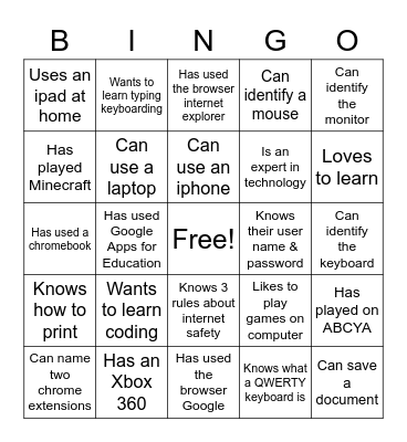 Information Technology Bingo Card