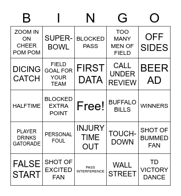 BUFFALO BILLS DAY BINGO!!! Bingo Card
