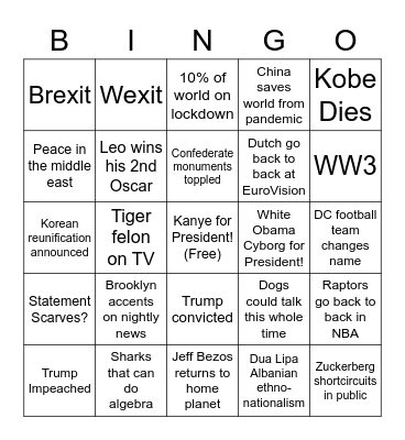 2020 Bingo Card