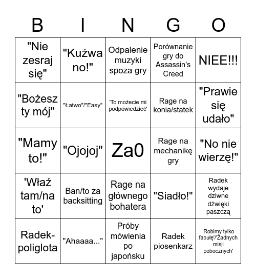NieDaDuchCuszymy Bingo Card