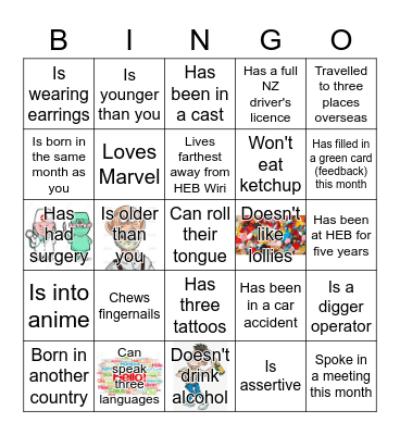 HEB_Who Am I? Bingo Card