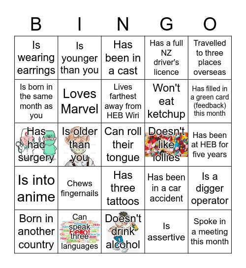 HEB_Who Am I? Bingo Card