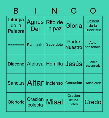 LA SANTA MISA Bingo Card