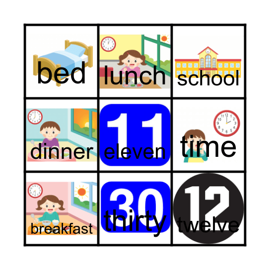 Lesson 5 Words Bingo Card