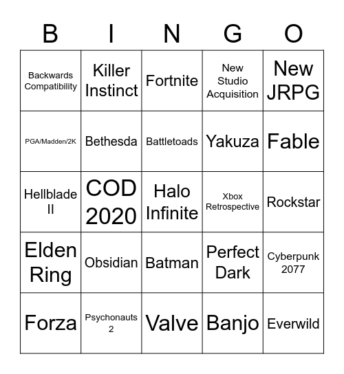 June 23rd Bingo Card