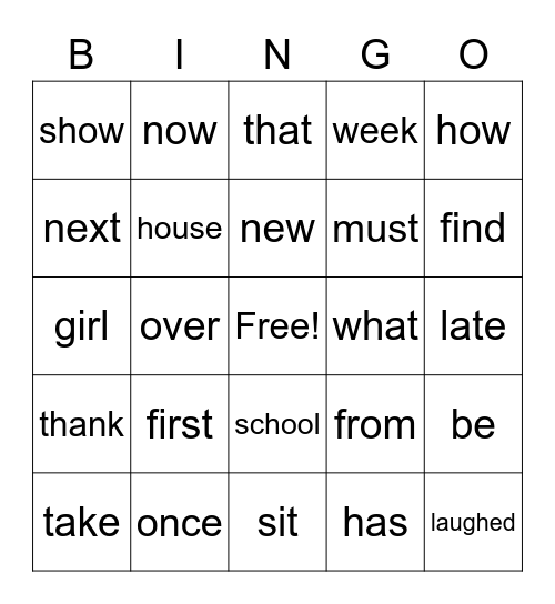 Blue 1-3 Sight Words Bingo Card