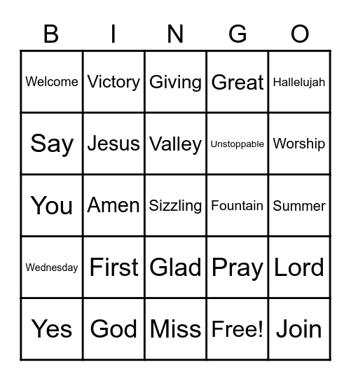 Bible Bingo! Bingo Card
