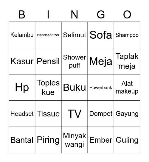 Punya andrea Bingo Card