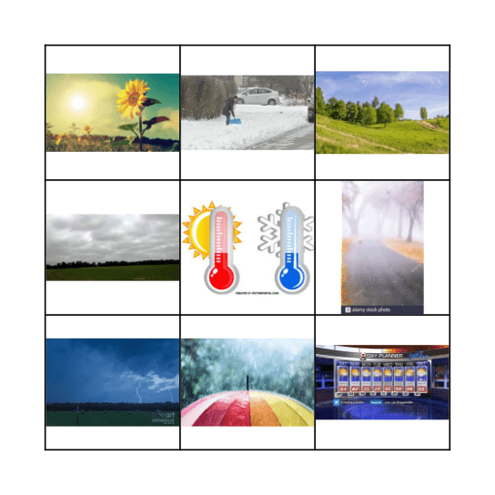 weather Bingo Card