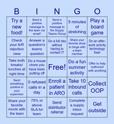Inbound Supplies Week 3 Bingo Card
