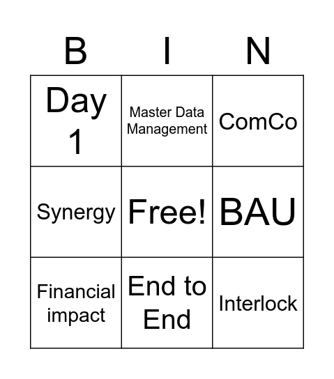 Suzanne Buzzwords Bingo Card