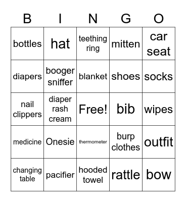 Bingo for Briella Bingo Card