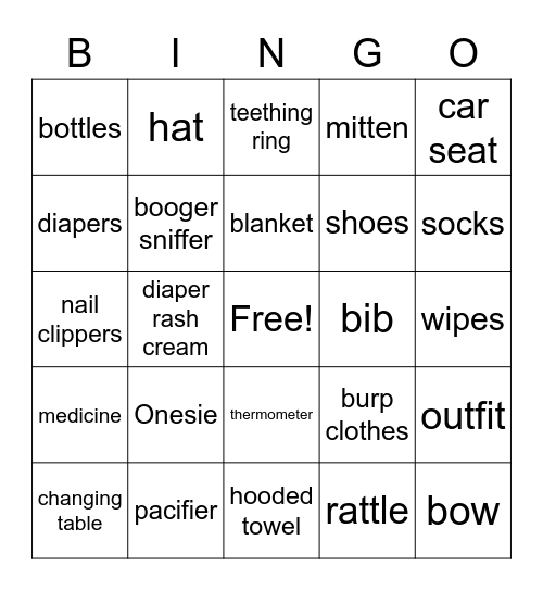 Bingo for Briella Bingo Card