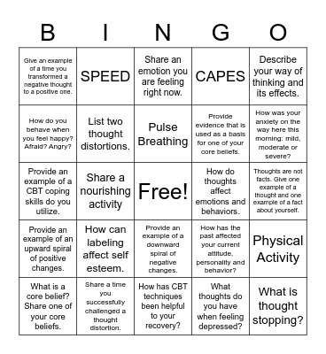 CBT Bingo Card