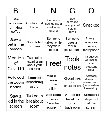 NISD ENGAGE BINGO Card