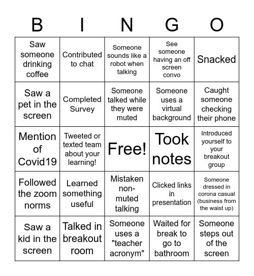 NISD ENGAGE BINGO Card