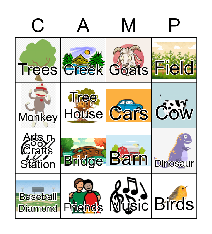 Drive-Thru Camp Bingo Card