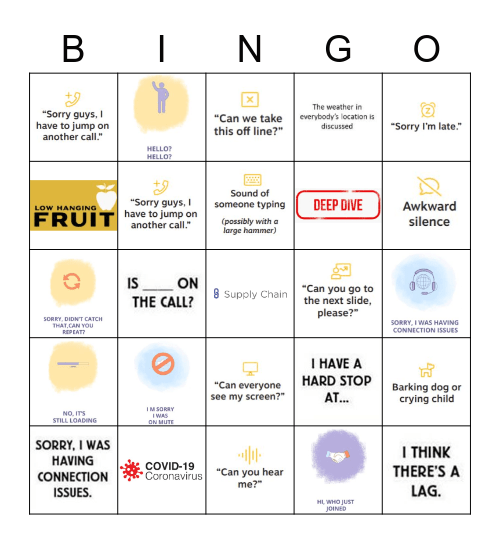 CONFERENCE CALL BINGO Card