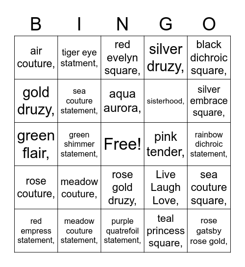 Style Dots #2 Bingo Card