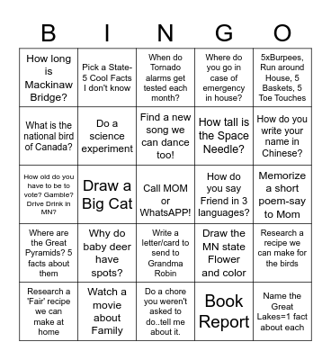 Summer Fun-Round 4 Bingo Card