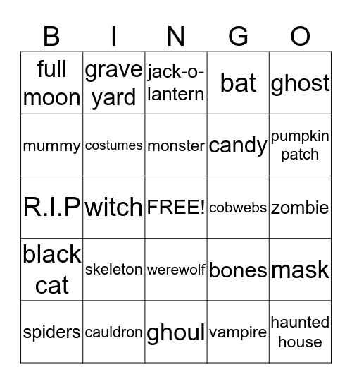 HALLOWEEN Bingo Card