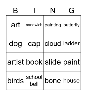 At School Bingo Card