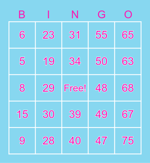 Doug Test Bingo Card