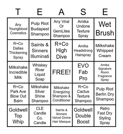 RETAIL BINGO Card