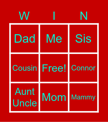 Family Bingo Card