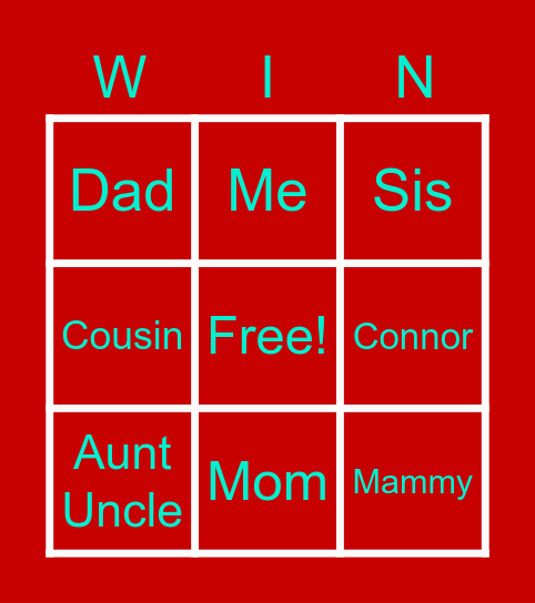 Family Bingo Card